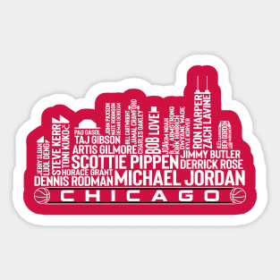 Chicago Basketball Team All Time Legends, Chicago City Skyline Sticker